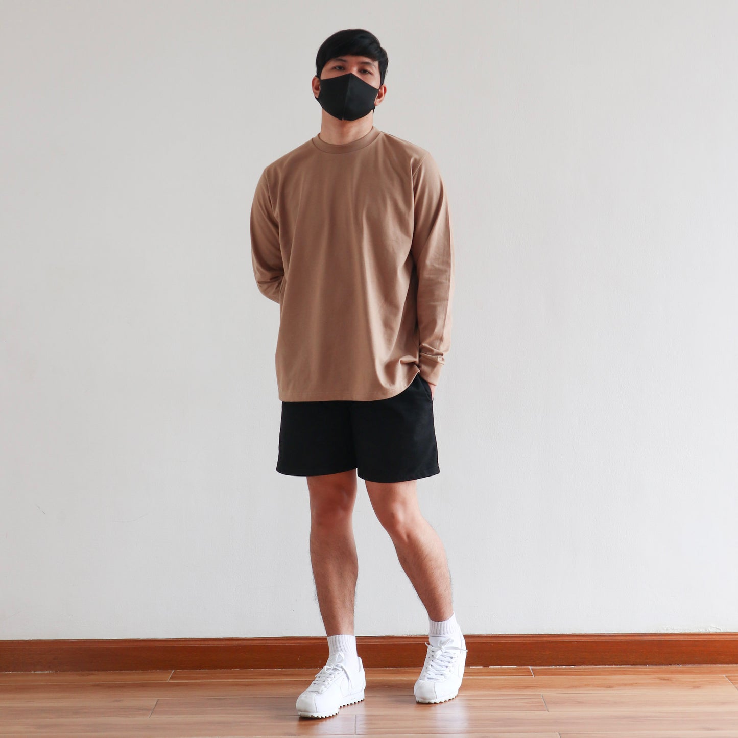 LONG SLEEVE TEE IN MOCHA BROWN