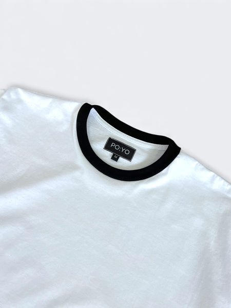CLASSIC RINGER TEE IN WHITE/BLACK