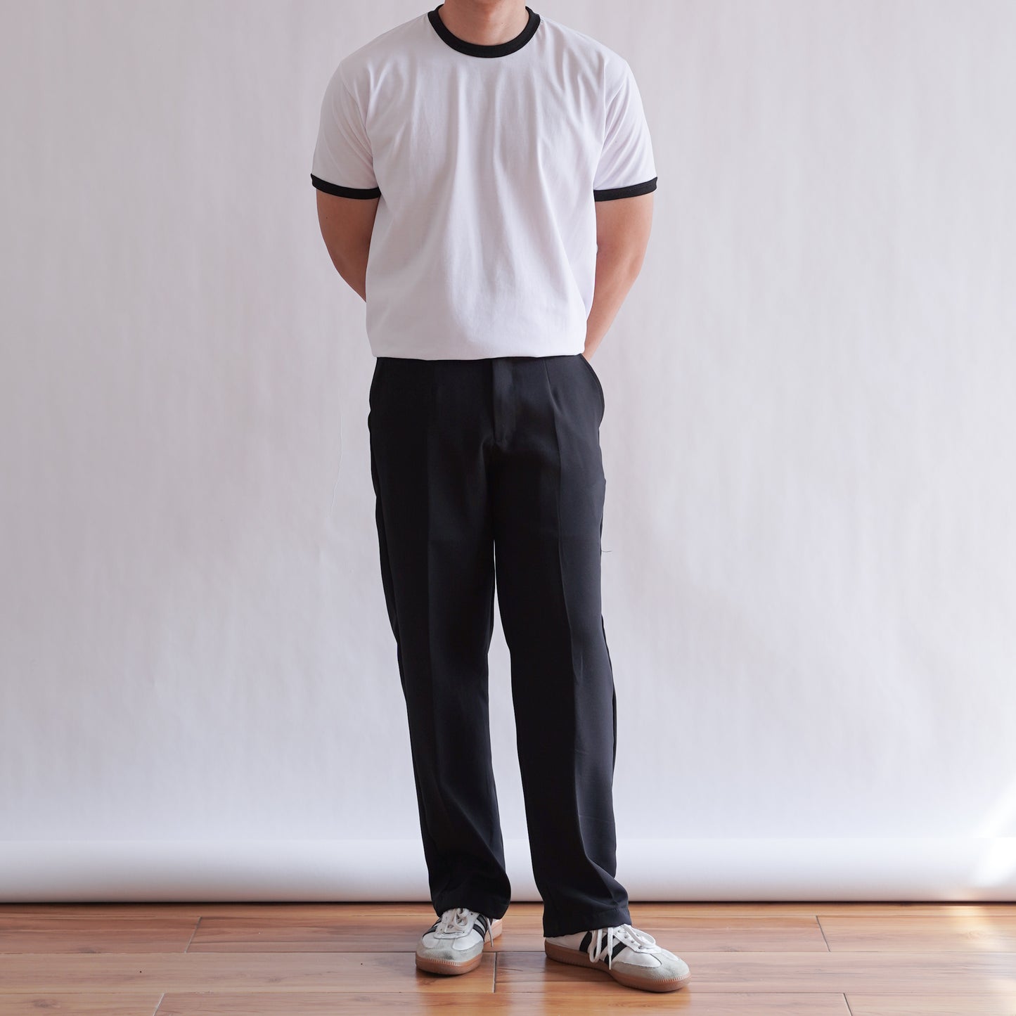 CLASSIC RINGER O TEE IN WHITE/BLACK