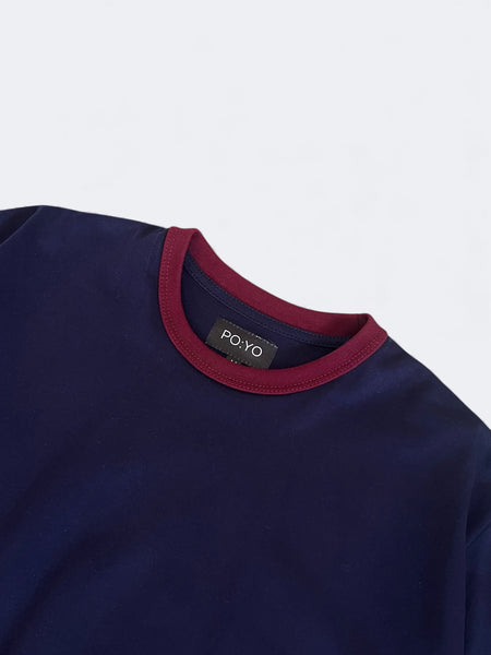 CLASSIC RINGER TEE IN NAVY/WINE