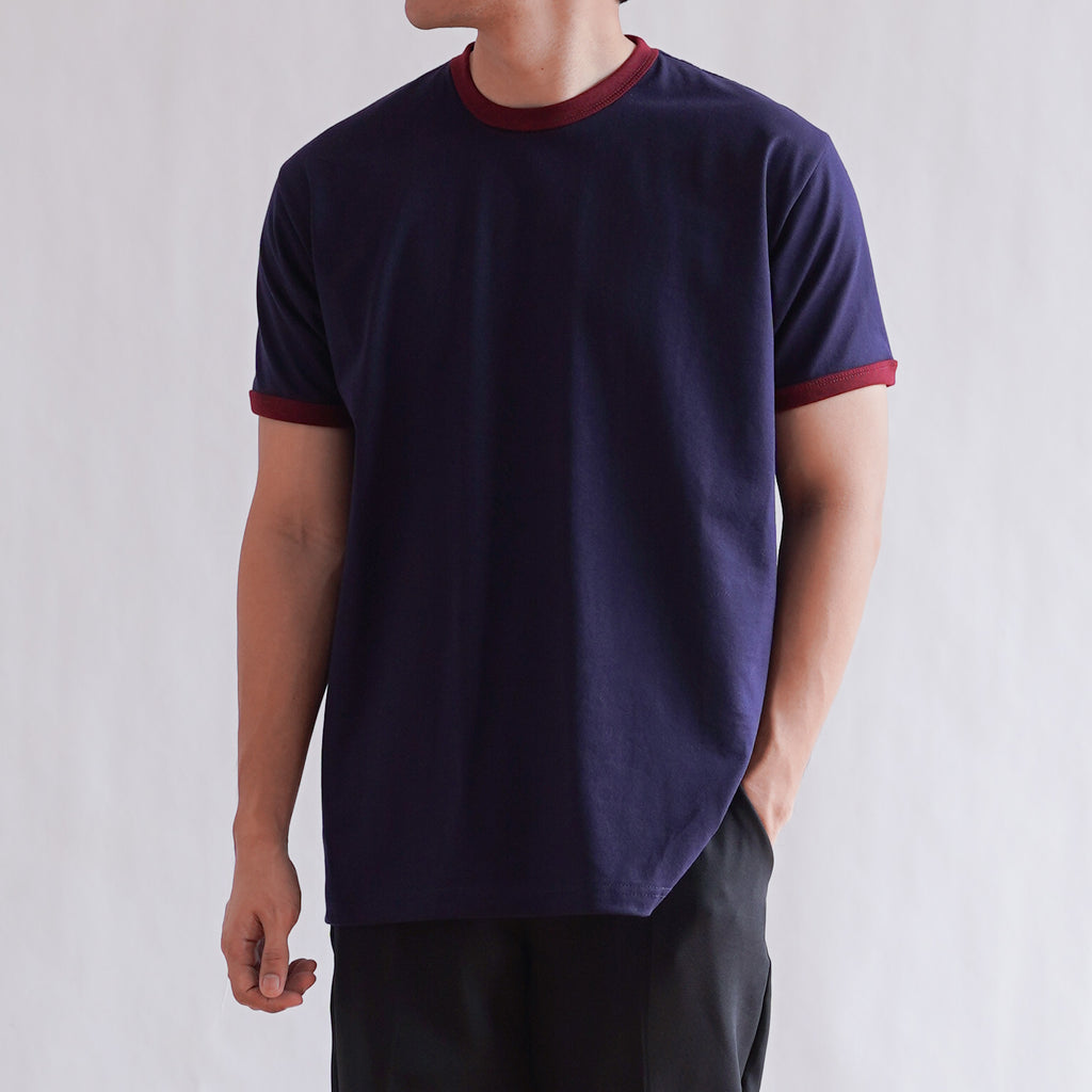 Reign Ringer Tee CLASSIC RINGER TEE IN NAVY/WINE – PO:YO