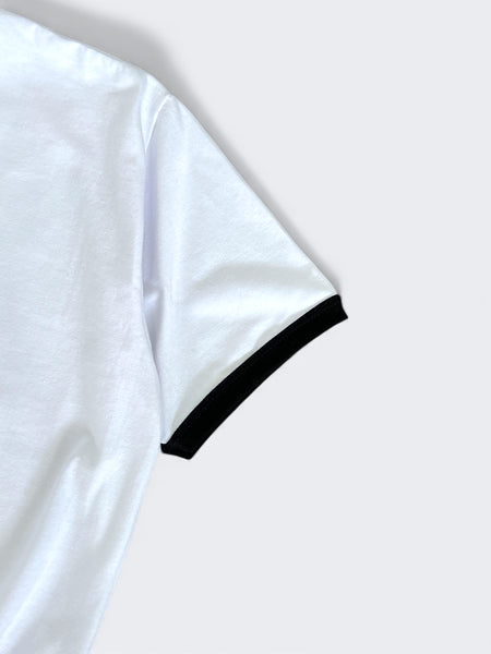CLASSIC RINGER TEE IN WHITE/BLACK