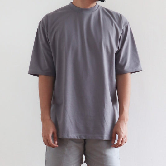 OVERSIZED KOREAN TEE IN STONE GRAY