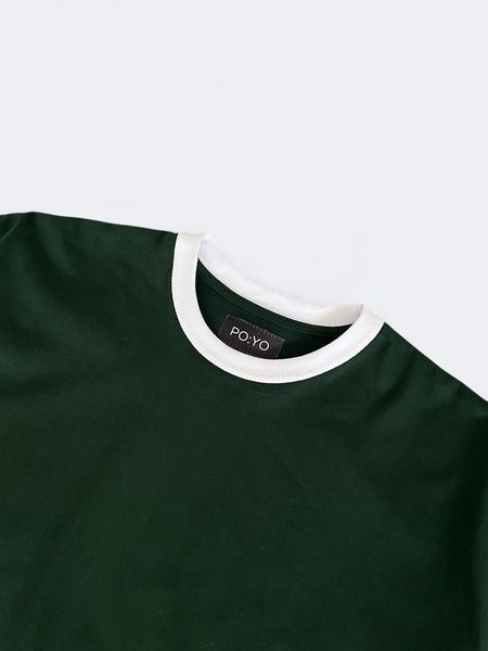 CLASSIC RINGER TEE IN FOREST GREEN/WHITE