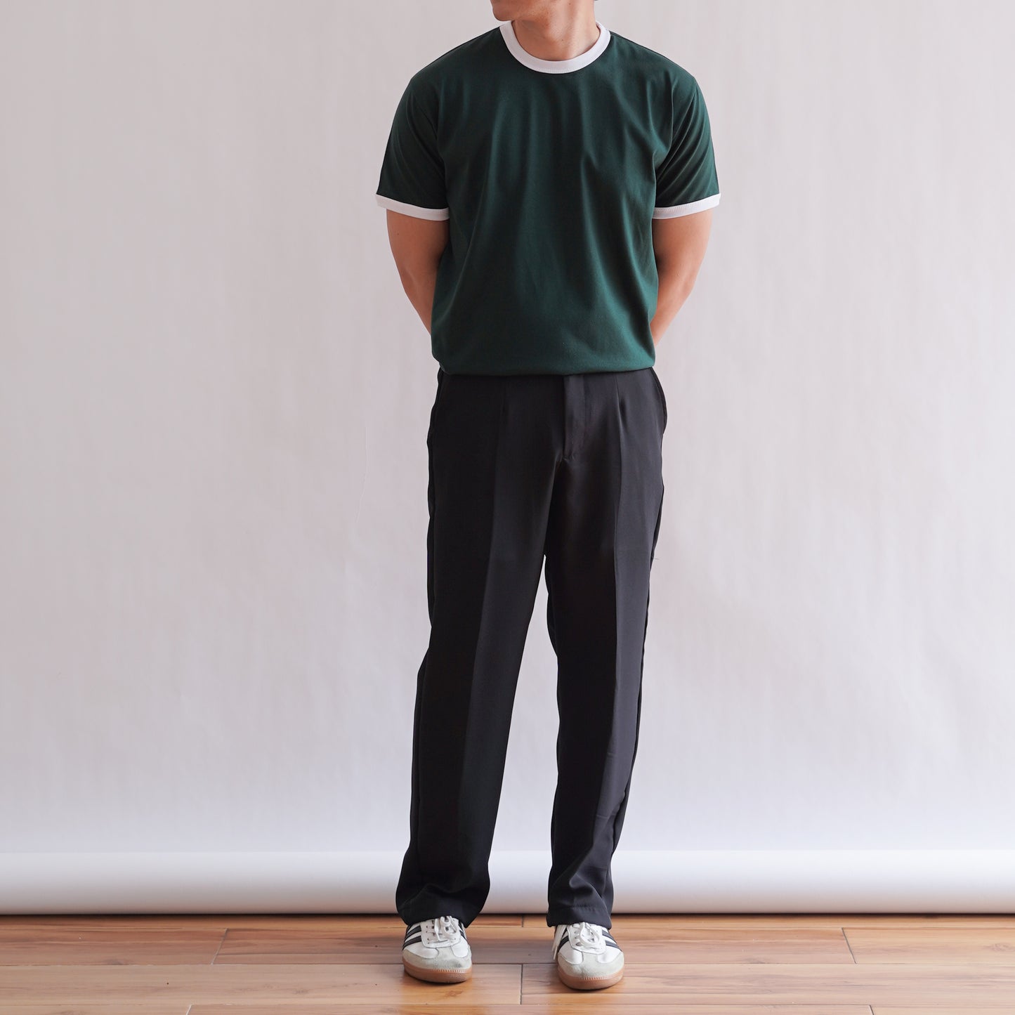 CLASSIC RINGER O TEE IN FOREST GREEN/WHITE