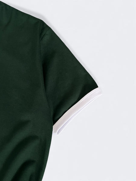 CLASSIC RINGER TEE IN FOREST GREEN/WHITE