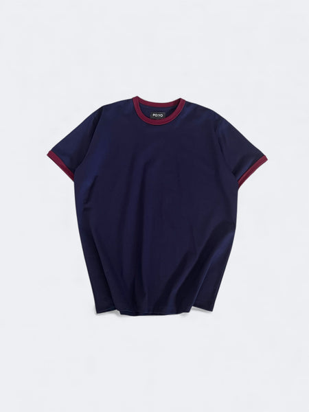 CLASSIC RINGER TEE IN NAVY/WINE