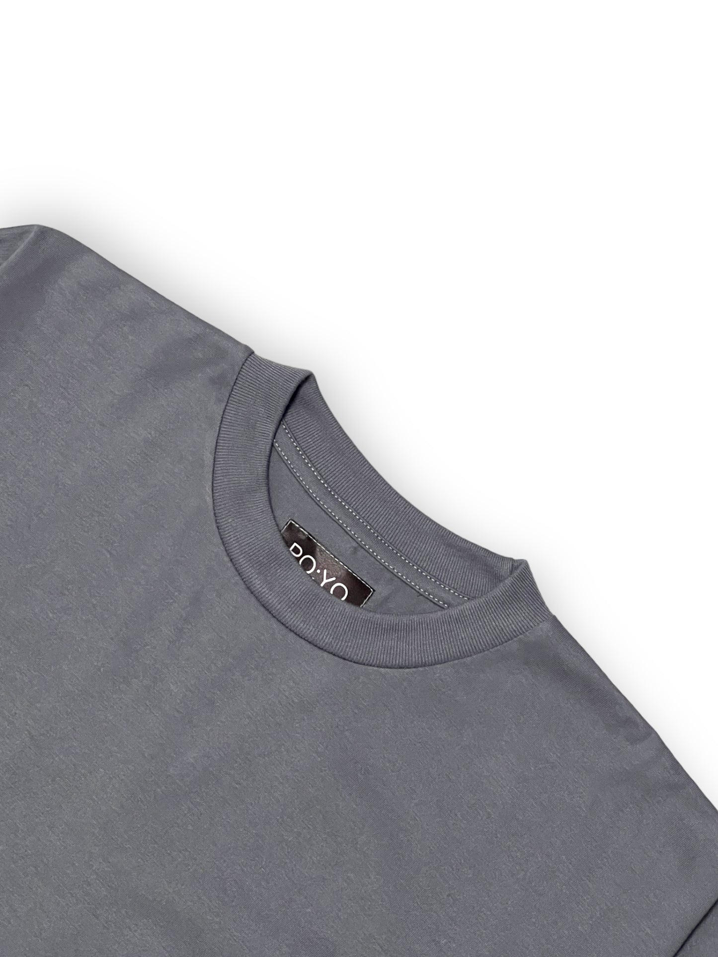 OVERSIZED KOREAN TEE IN STONE GRAY