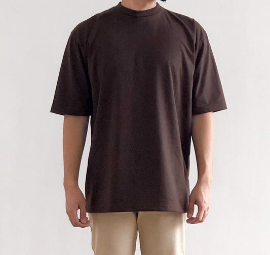 OVERSIZED KOREAN TEE IN DARK BROWN