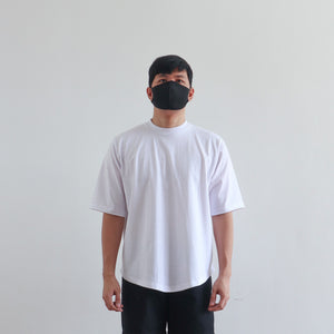 BOXY CURVE HEM TEE IN WHITE