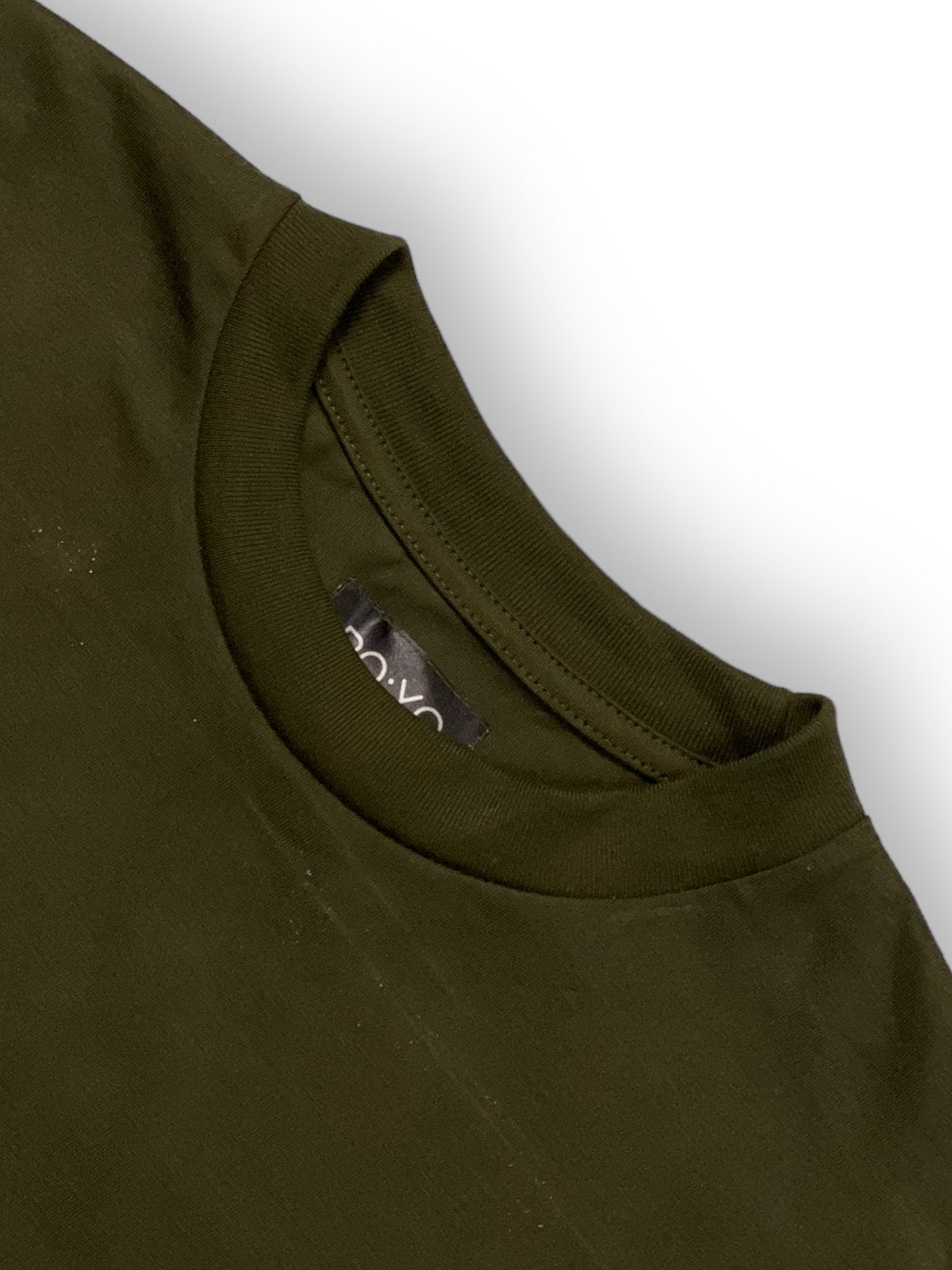 BOXY CURVE HEM TEE IN ARMY GREEN