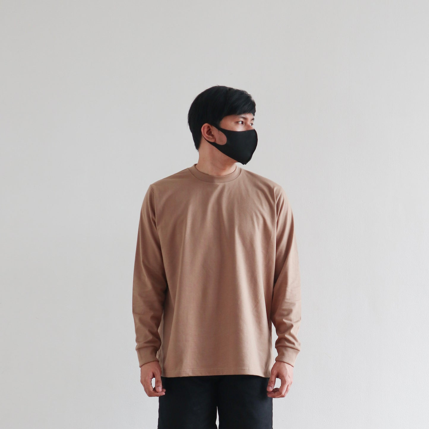 LONG SLEEVE TEE IN MOCHA BROWN