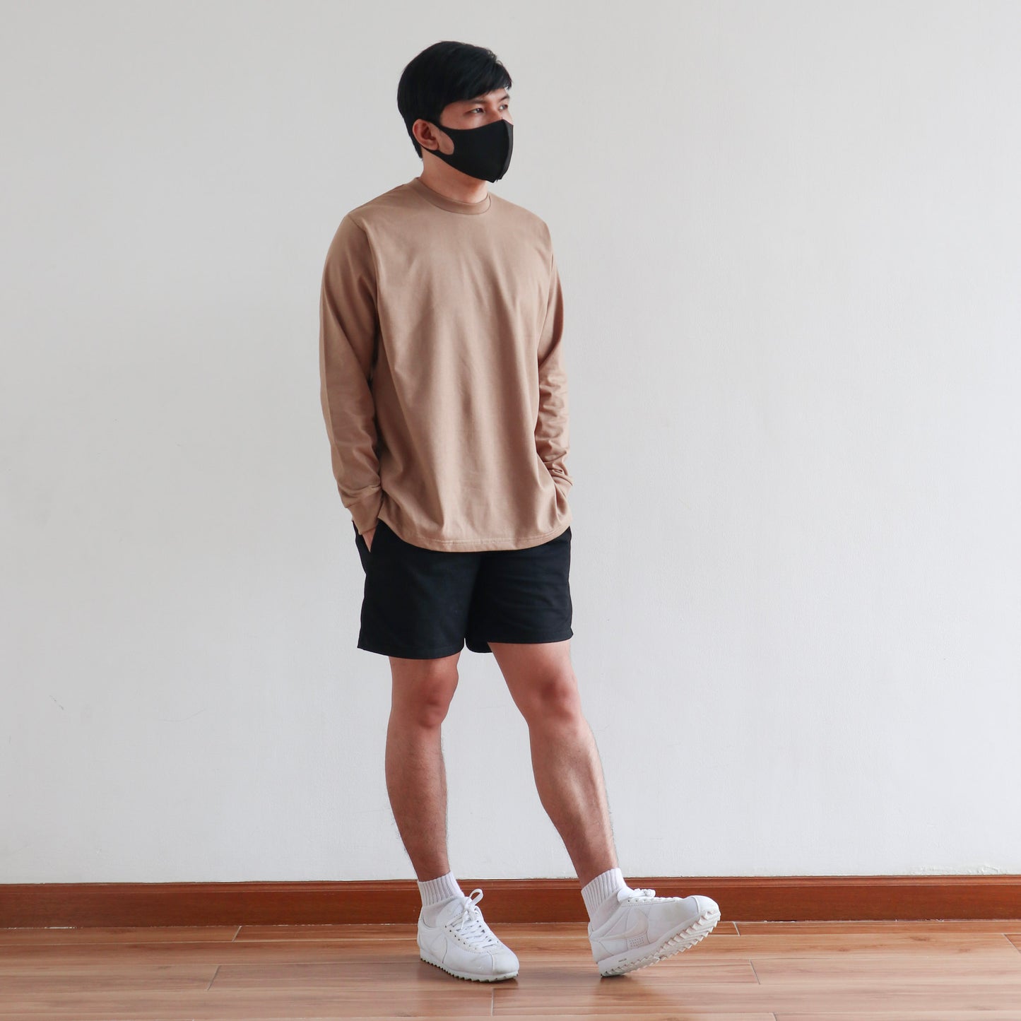 LONG SLEEVE TEE IN MOCHA BROWN