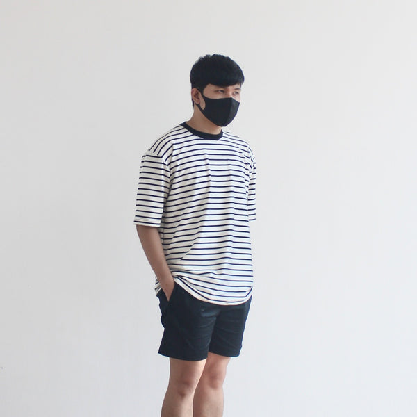 OVERSIZED STRIPED TEE IN DOMINANT WHITE