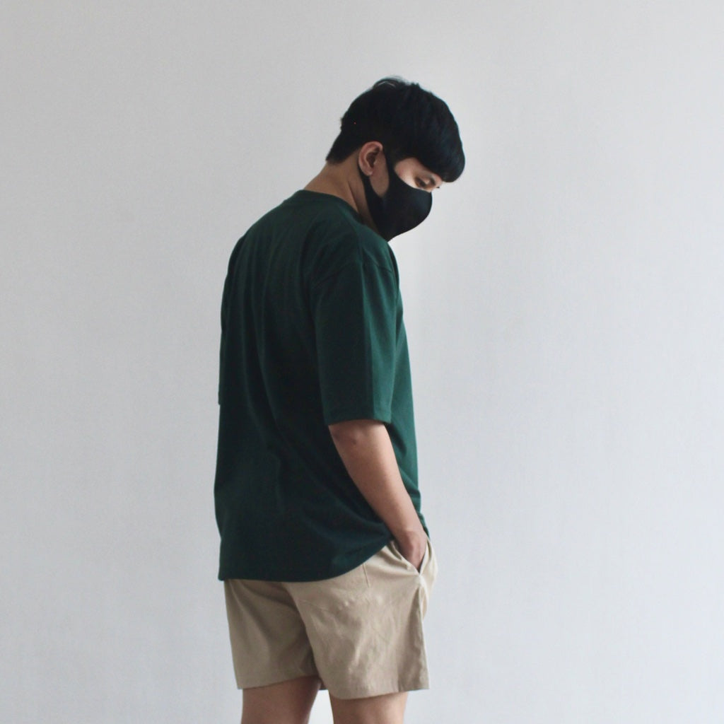 OVERSIZED KOREAN TEE IN FOREST GREEN