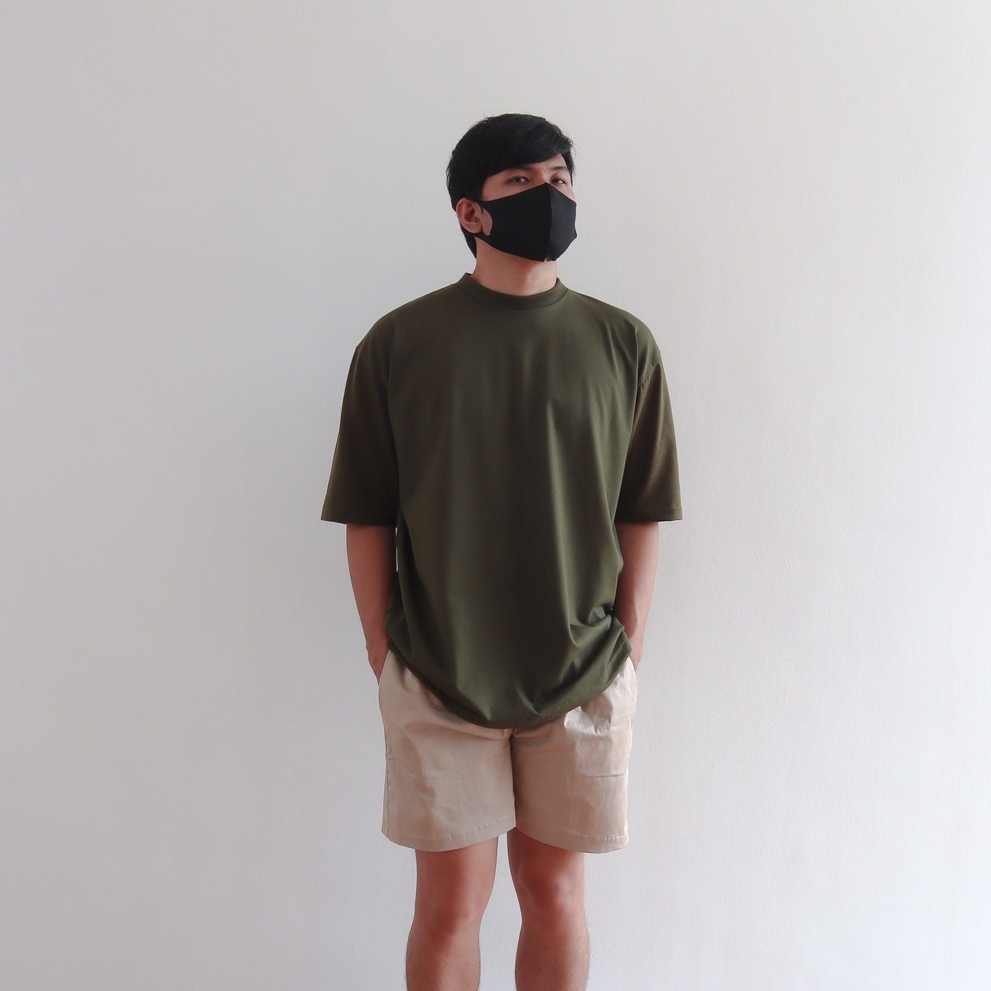 OVERSIZED KOREAN TEE IN ARMY GREEN