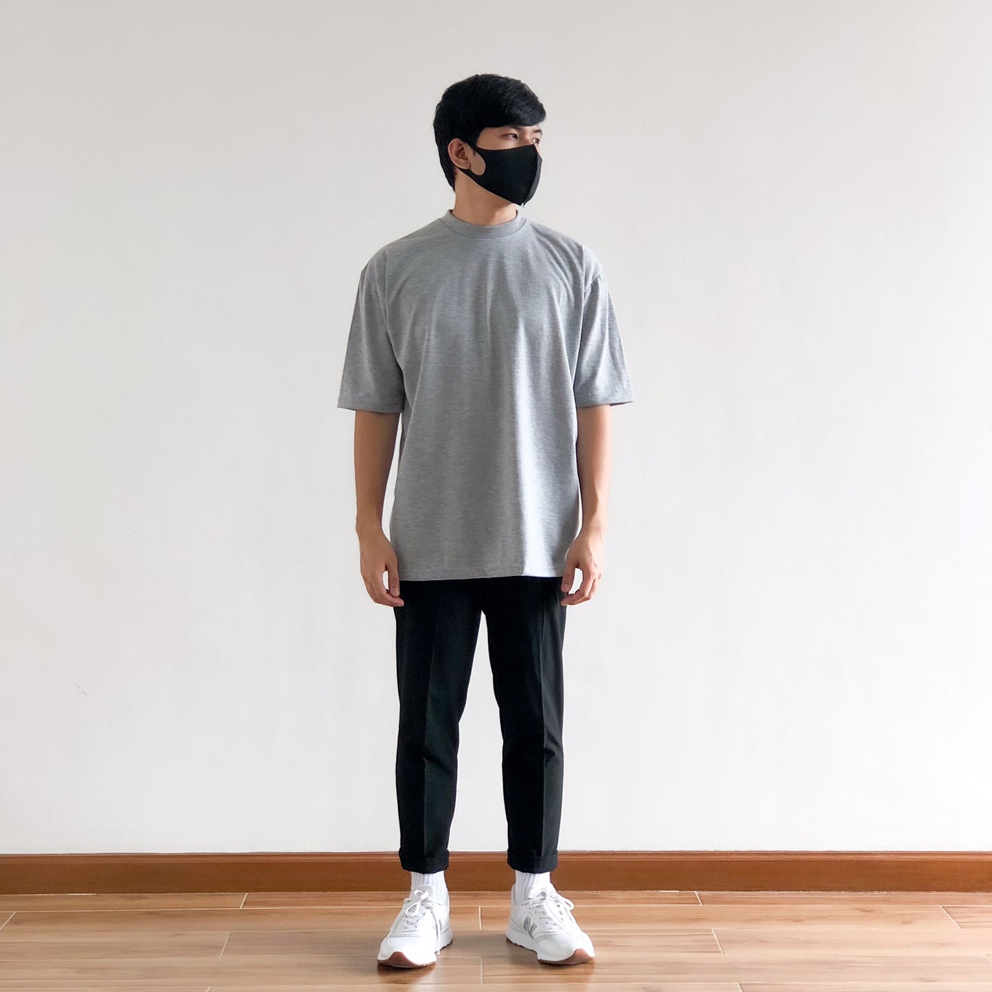 OVERSIZED KOREAN TEE IN HEATHER GRAY