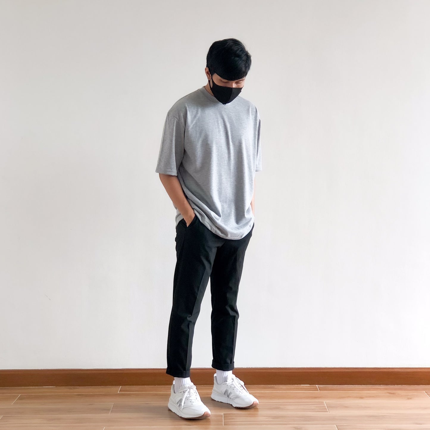 OVERSIZED KOREAN TEE IN HEATHER GRAY