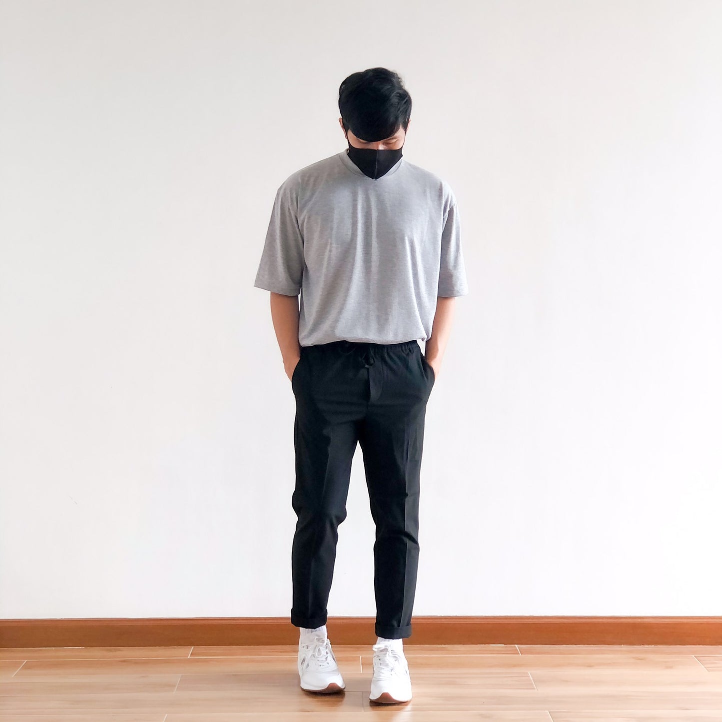 OVERSIZED KOREAN TEE IN HEATHER GRAY