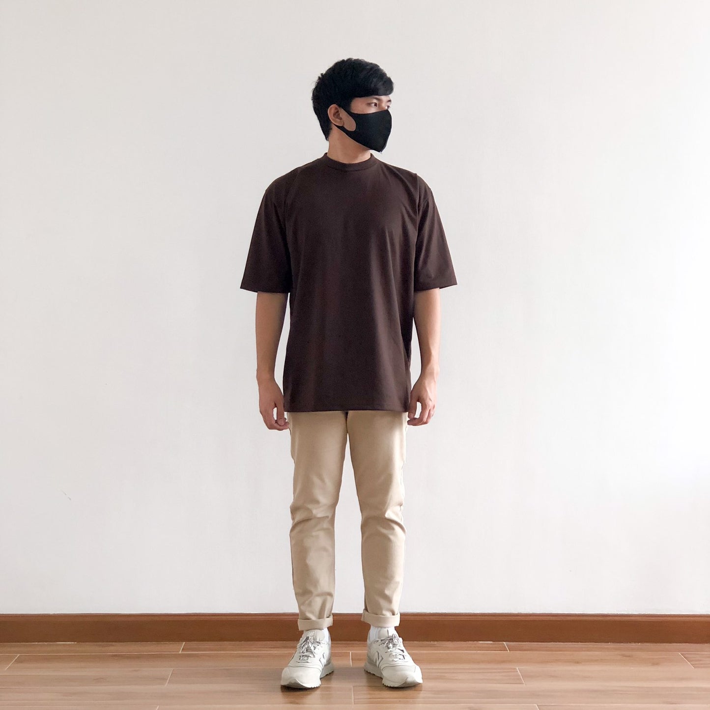OVERSIZED KOREAN TEE IN DARK BROWN