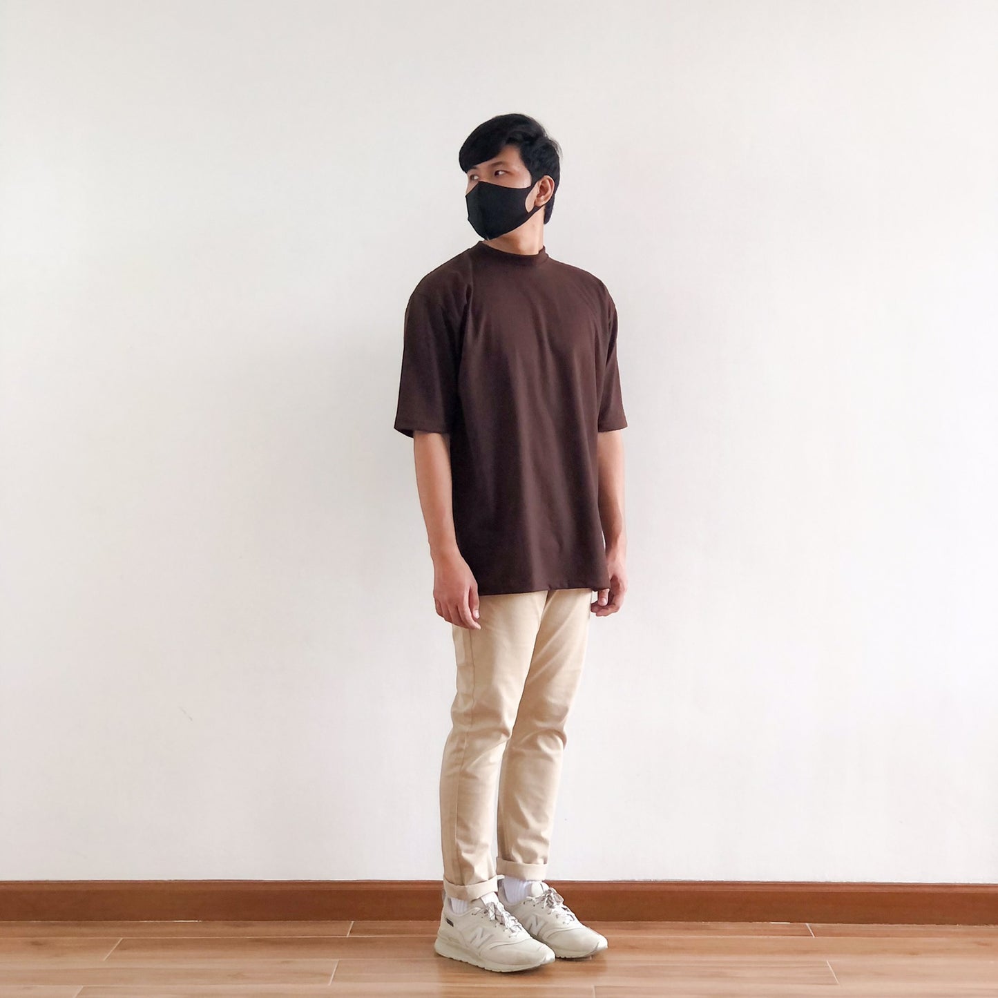 OVERSIZED KOREAN TEE IN DARK BROWN