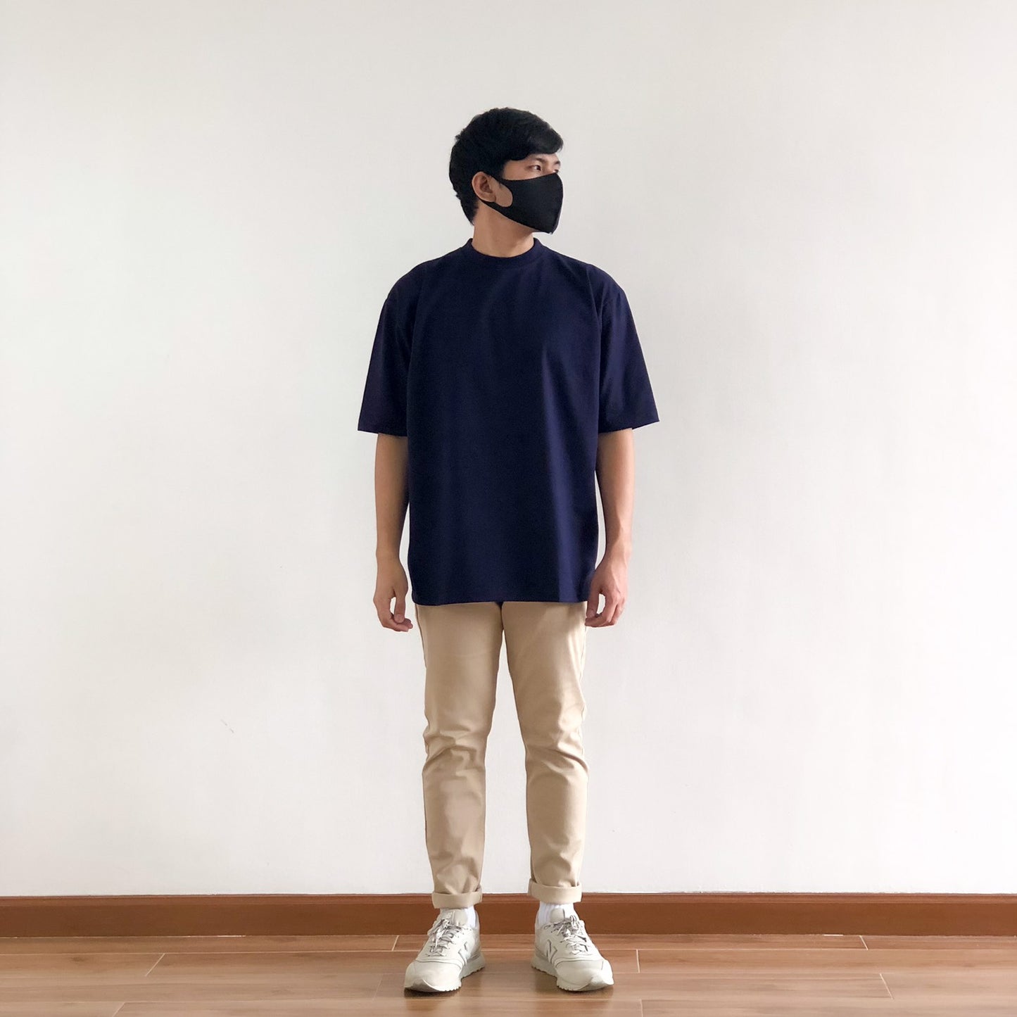 OVERSIZED KOREAN TEE IN NAVY BLUE
