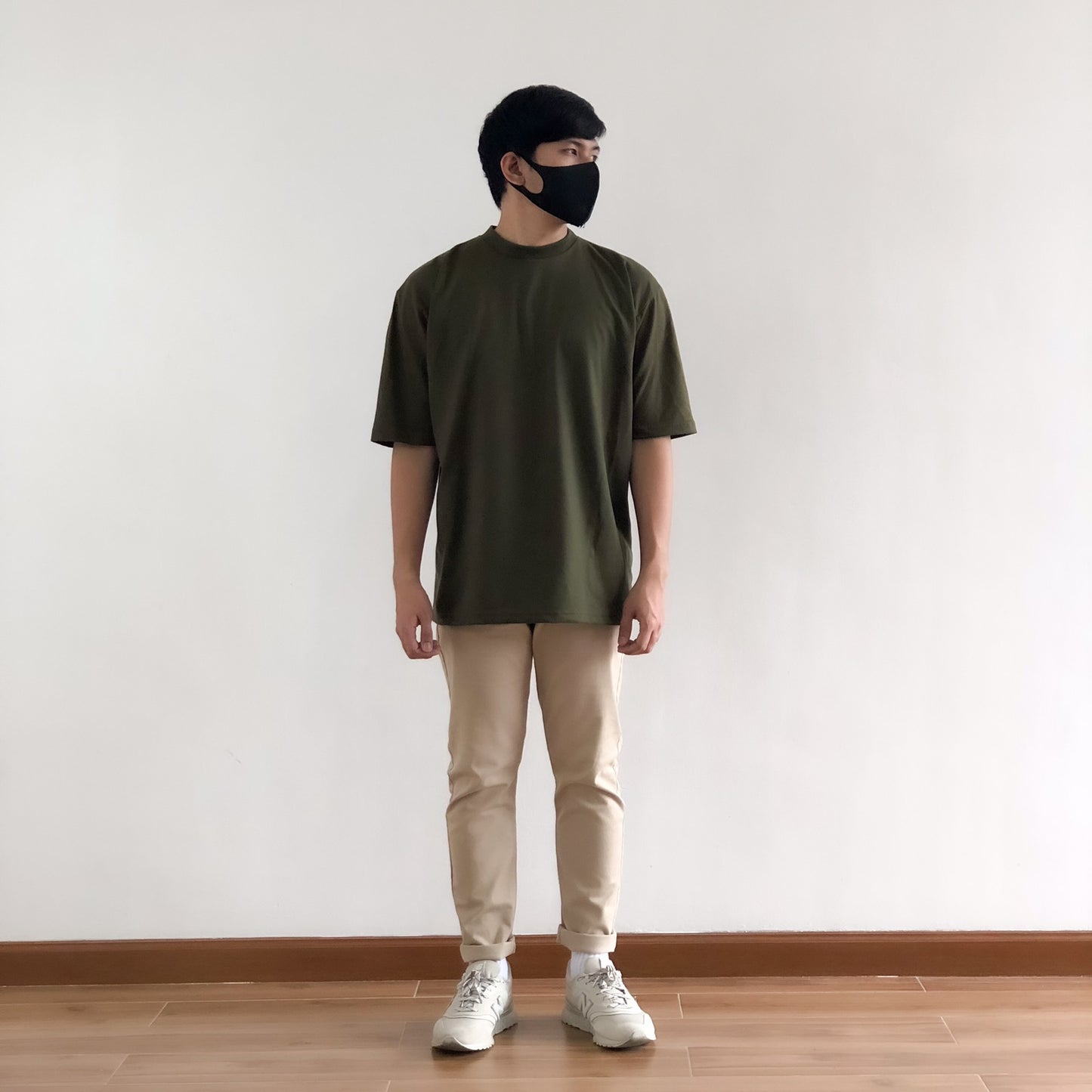 OVERSIZED KOREAN TEE IN ARMY GREEN