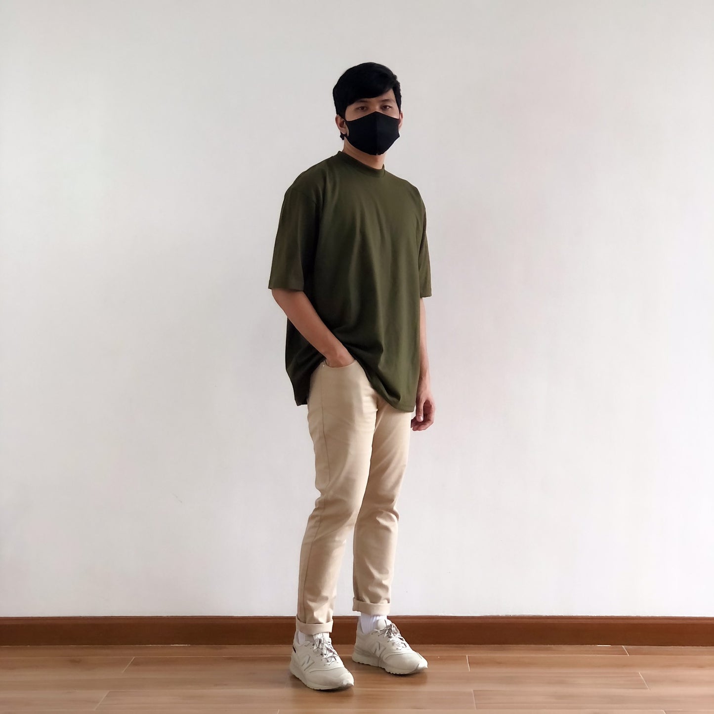 OVERSIZED KOREAN TEE IN ARMY GREEN