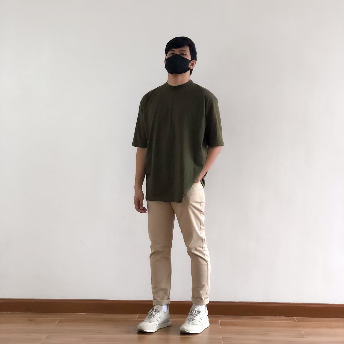 OVERSIZED KOREAN TEE IN ARMY GREEN