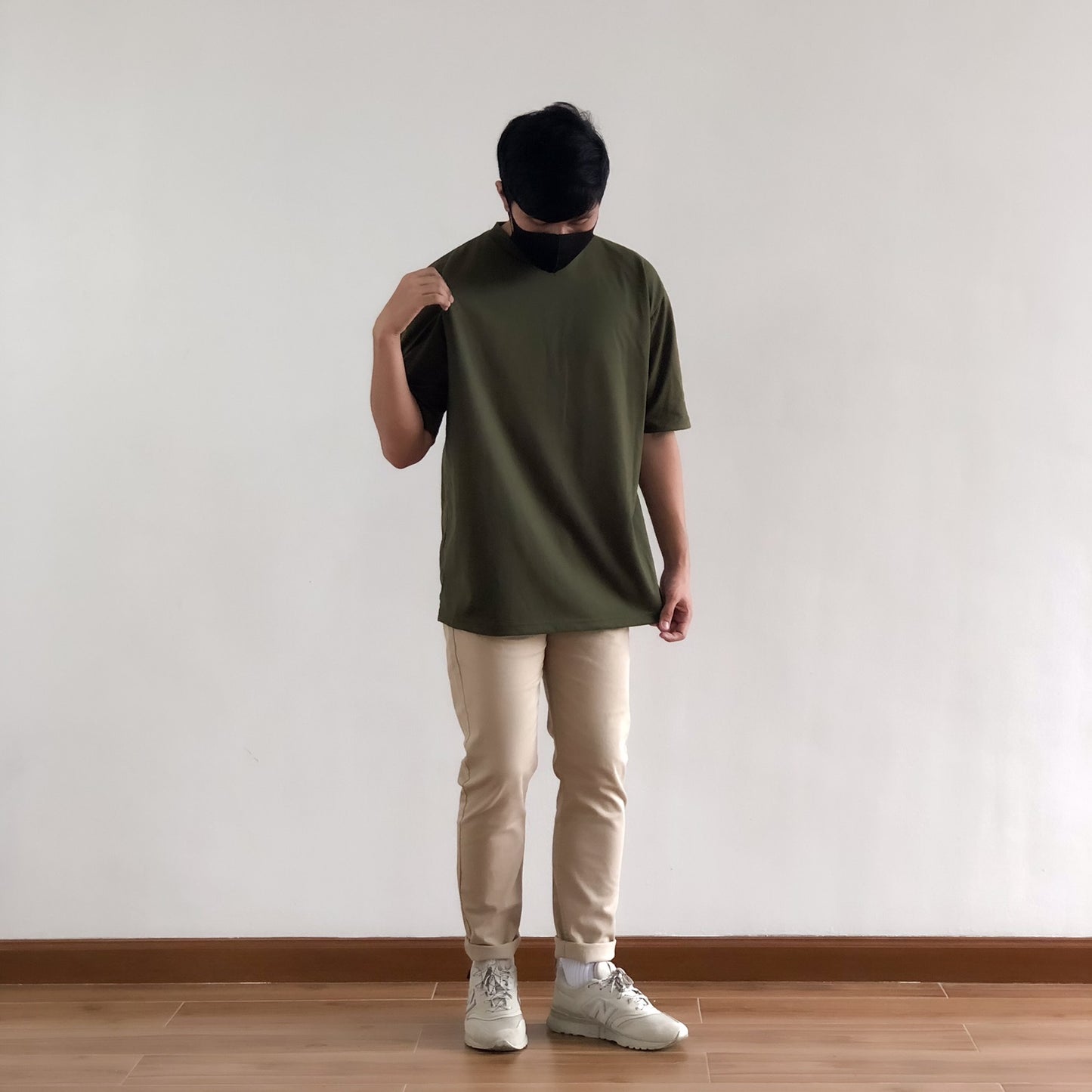 OVERSIZED KOREAN TEE IN ARMY GREEN