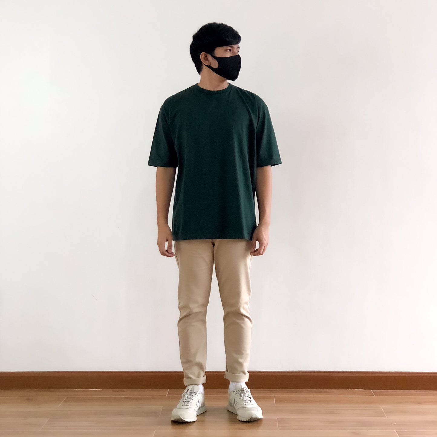 OVERSIZED KOREAN TEE IN FOREST GREEN