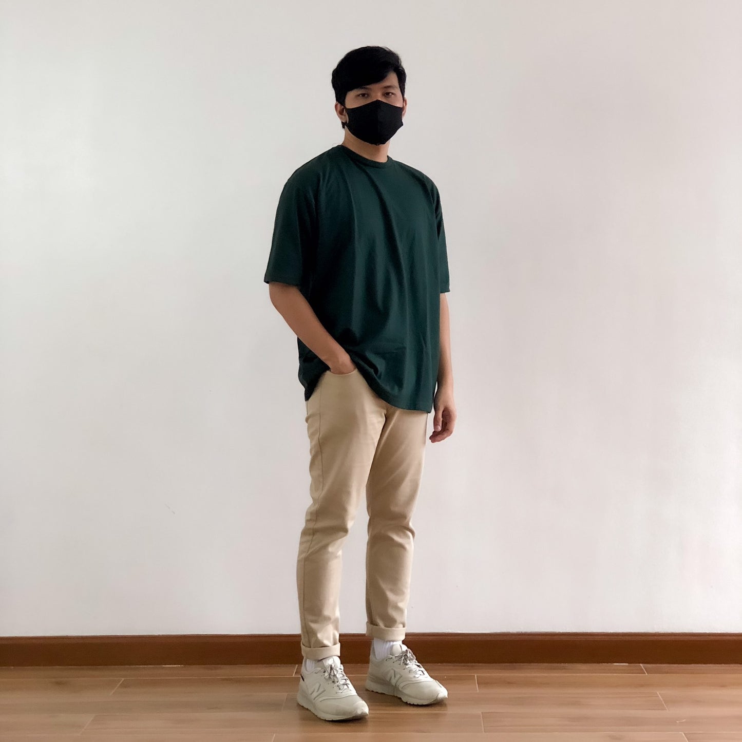 OVERSIZED KOREAN TEE IN FOREST GREEN