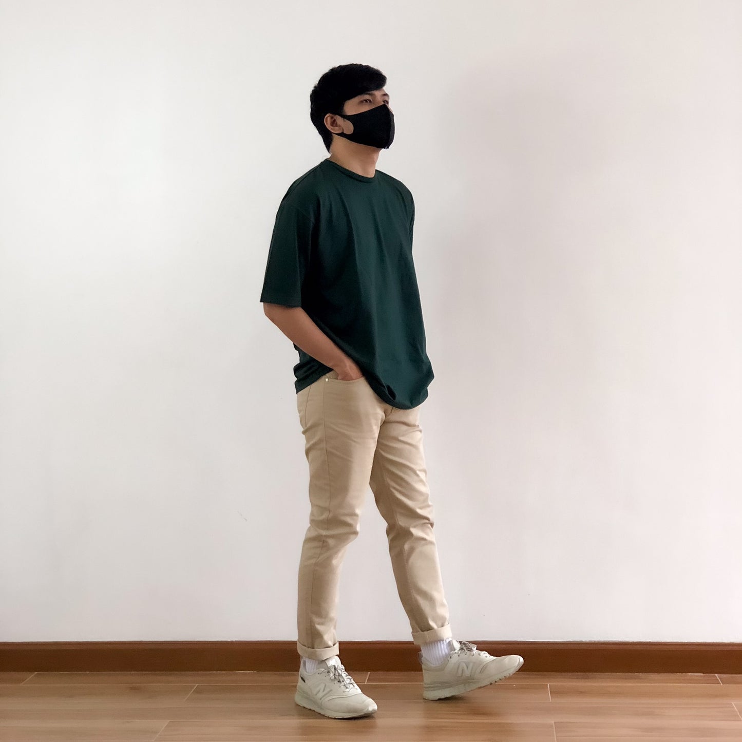 OVERSIZED KOREAN TEE IN FOREST GREEN