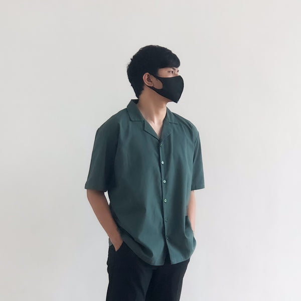 OVERSIZED CUBAN SHIRT IN EMERALD GREEN