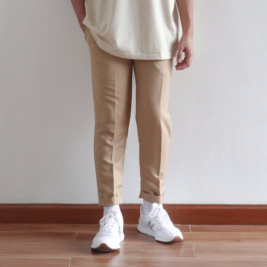 KOREAN ANKLE PANTS IN KHAKI