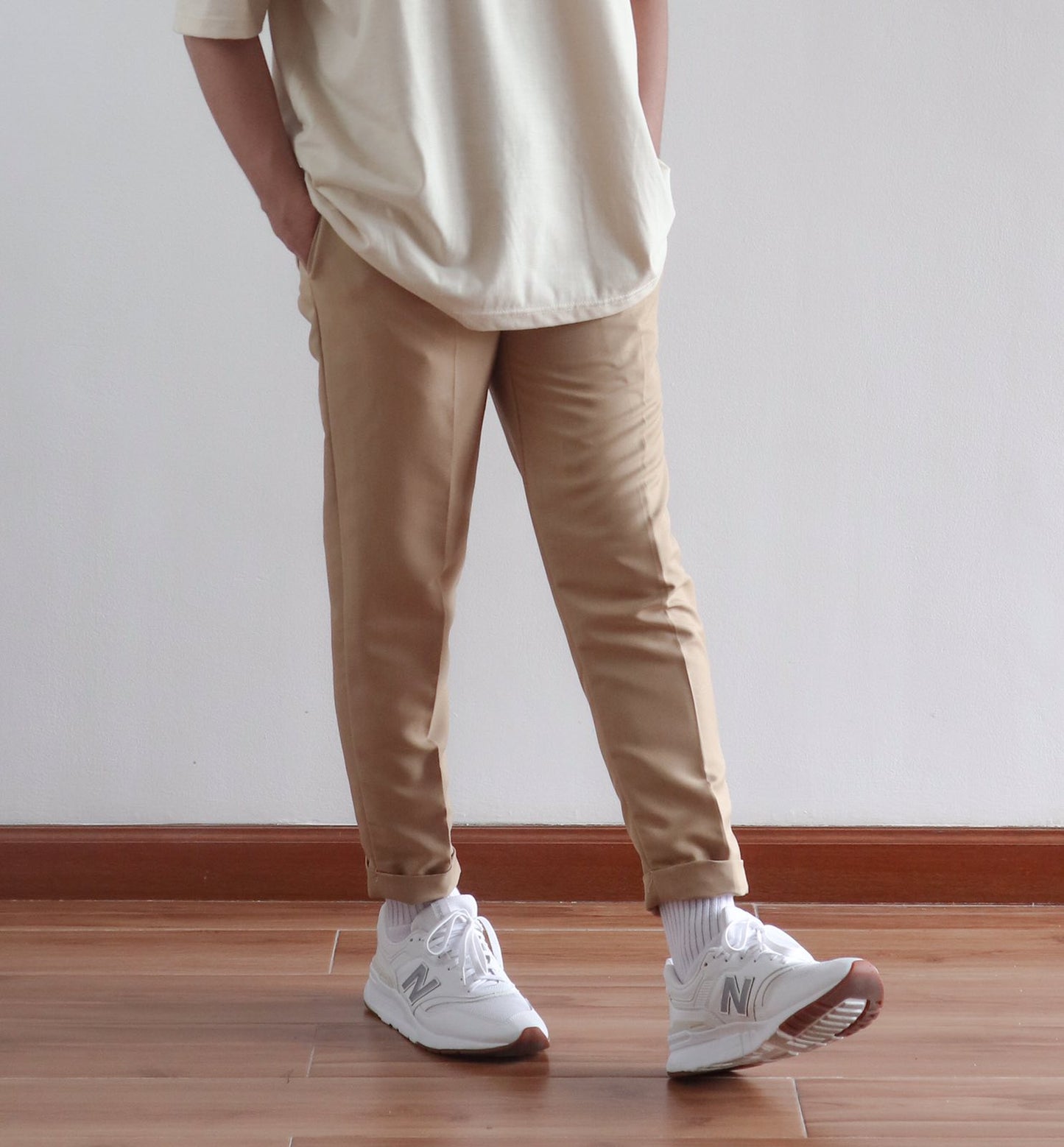 KOREAN ANKLE PANTS IN KHAKI