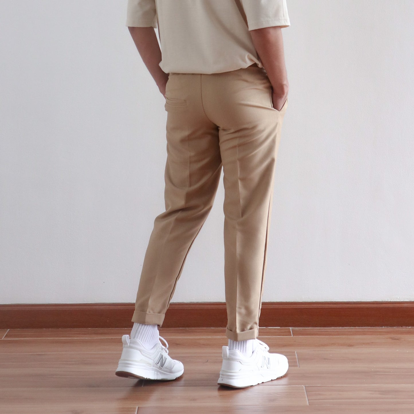 KOREAN ANKLE PANTS IN KHAKI