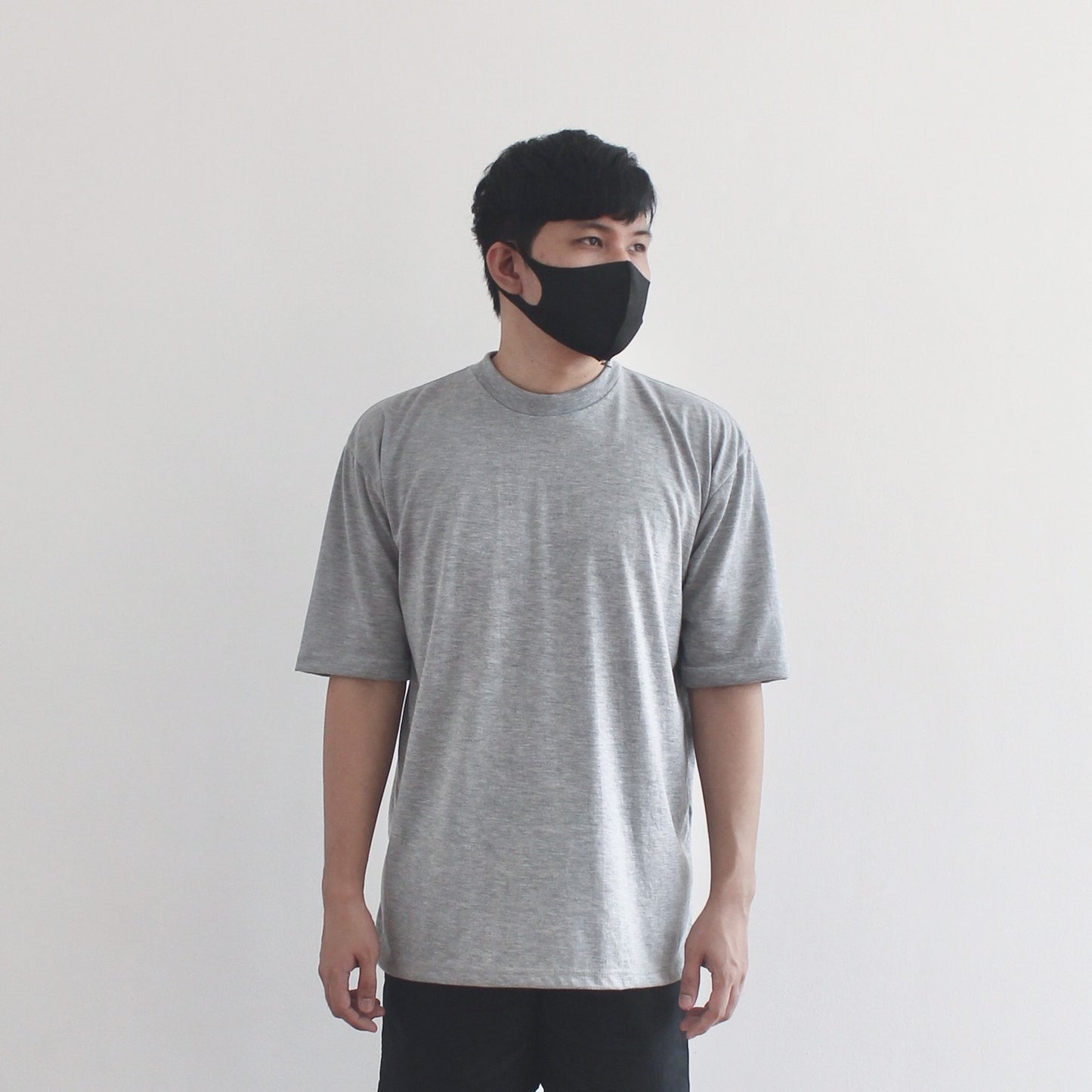 OVERSIZED KOREAN TEE IN HEATHER GRAY