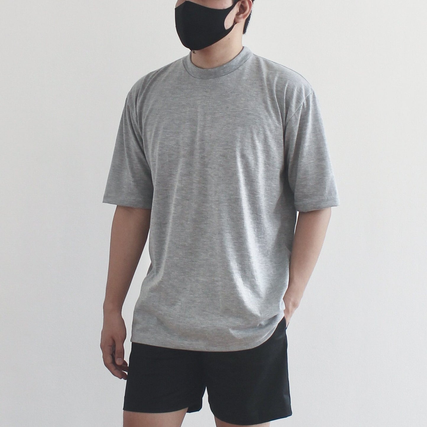 OVERSIZED KOREAN TEE IN HEATHER GRAY