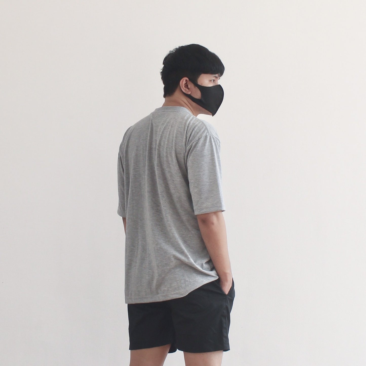 OVERSIZED KOREAN TEE IN HEATHER GRAY